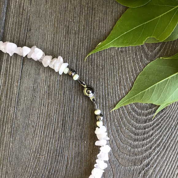 🌿Handmade Turquoise Blown Glass Rock Necklace🌿 - Picture 5 of 6